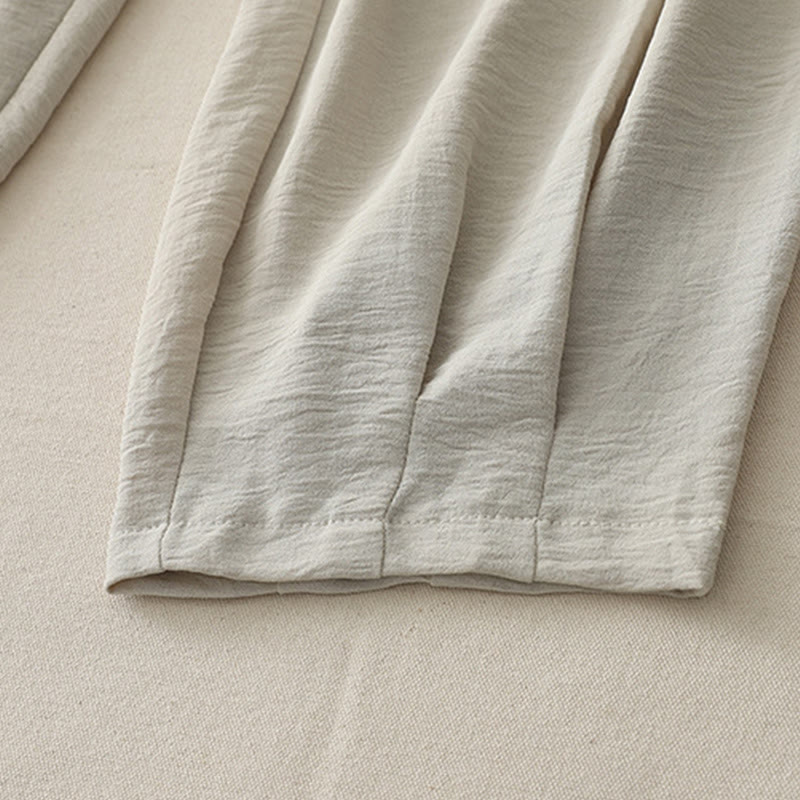 Buddha Stones Commute Casual Plain Frog-Button Design Damskie Haremowe Spodnie Bawełniane Lniane 7-8 Długość Z Kieszeniami - image 8