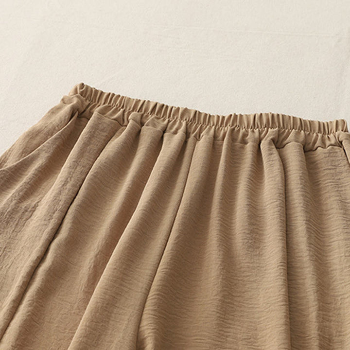 Buddha Stones Commute Casual Plain Frog-Button Design Damskie Haremowe Spodnie Bawełniane Lniane 7-8 Długość Z Kieszeniami - image 15