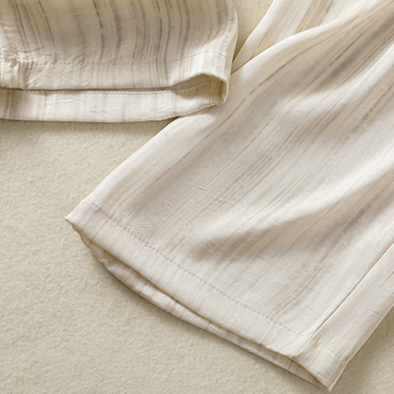 Buddha Stones Artystyczne Swobodne Pionowe Linie Wzór Ściągacz Do Kostki Spodnie Damskie Z Kieszeniami - image 8