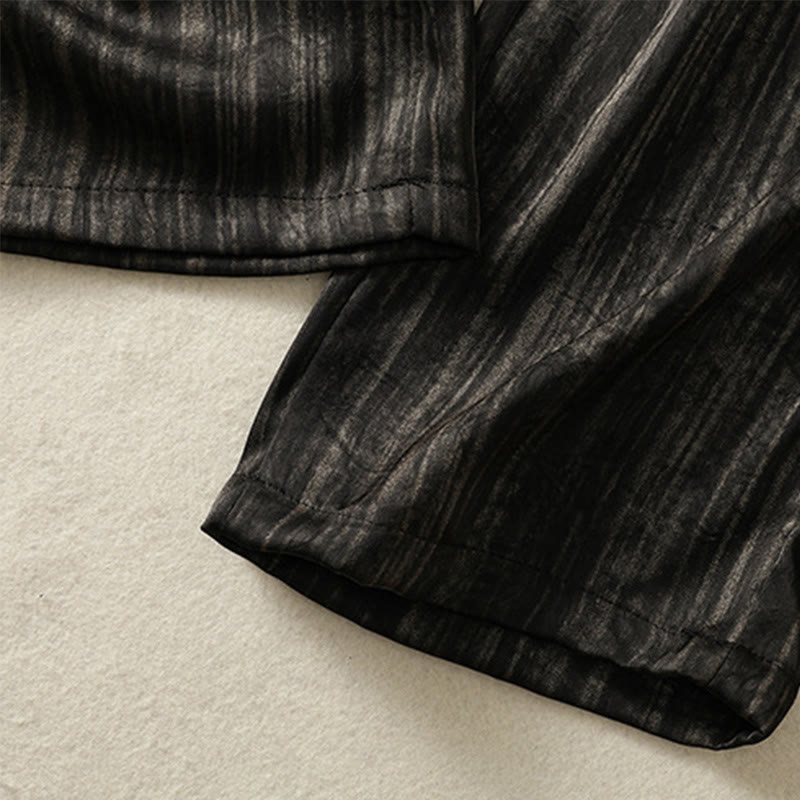 Buddha Stones Artystyczne Swobodne Pionowe Linie Wzór Ściągacz Do Kostki Spodnie Damskie Z Kieszeniami - image 15