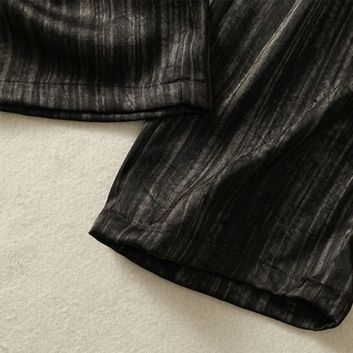 Buddha Stones Artystyczne Swobodne Pionowe Linie Wzór Ściągacz Do Kostki Spodnie Damskie Z Kieszeniami - image 15