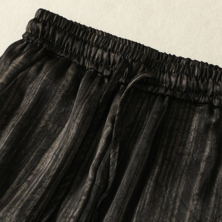 Buddha Stones Artystyczne Swobodne Pionowe Linie Wzór Ściągacz Do Kostki Spodnie Damskie Z Kieszeniami - image 11