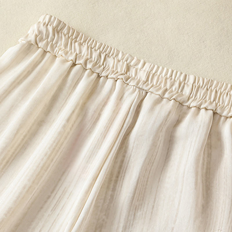 Buddha Stones Artystyczne Swobodne Pionowe Linie Wzór Ściągacz Do Kostki Spodnie Damskie Z Kieszeniami - image 5