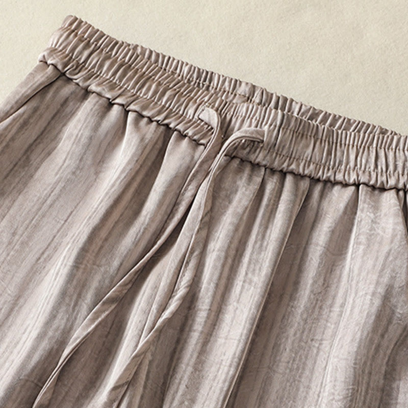 Buddha Stones Artystyczne Swobodne Pionowe Linie Wzór Ściągacz Do Kostki Spodnie Damskie Z Kieszeniami - image 19