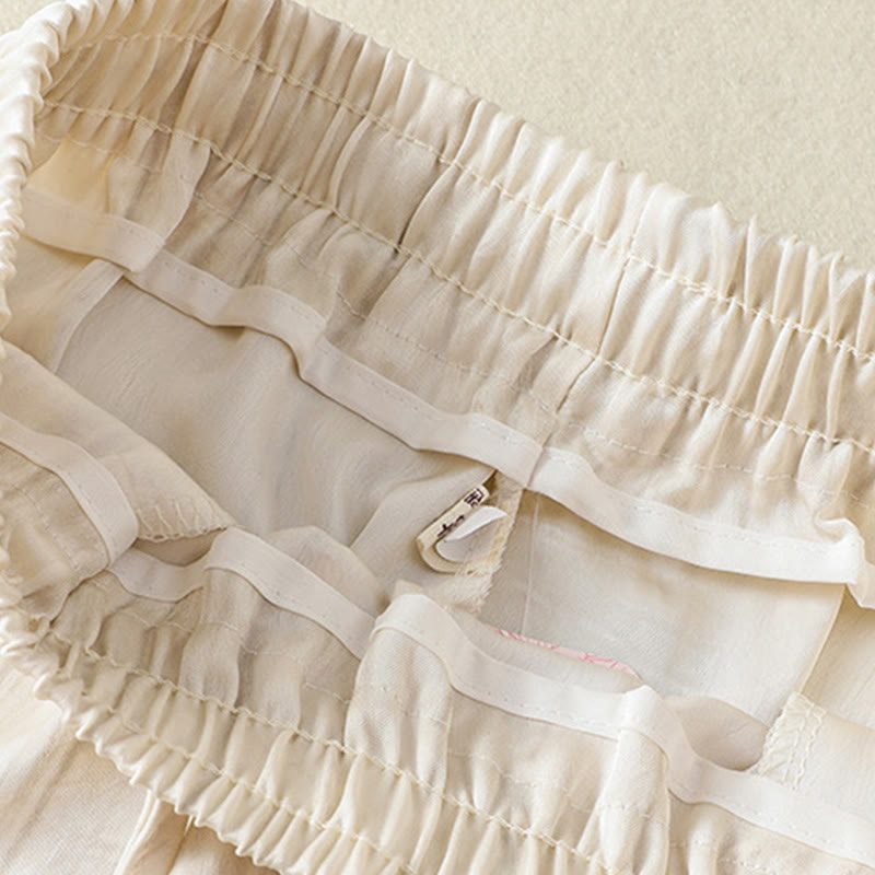 Buddha Stones Artystyczne Swobodne Pionowe Linie Wzór Ściągacz Do Kostki Spodnie Damskie Z Kieszeniami - image 6