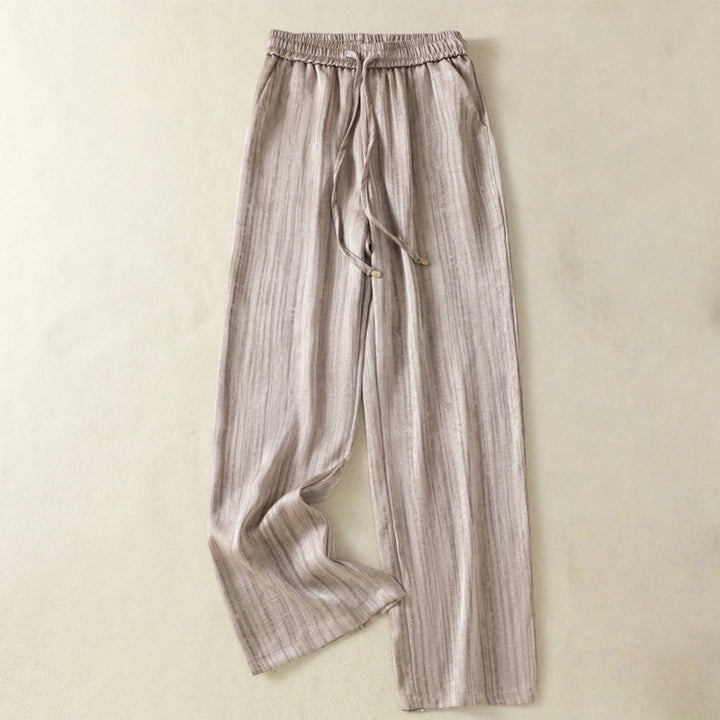 Buddha Stones Artystyczne Swobodne Pionowe Linie Wzór Ściągacz Do Kostki Spodnie Damskie Z Kieszeniami - RosyBrown - US8-10，UK/AU12-14，EU40-42 (2XL) - image 17