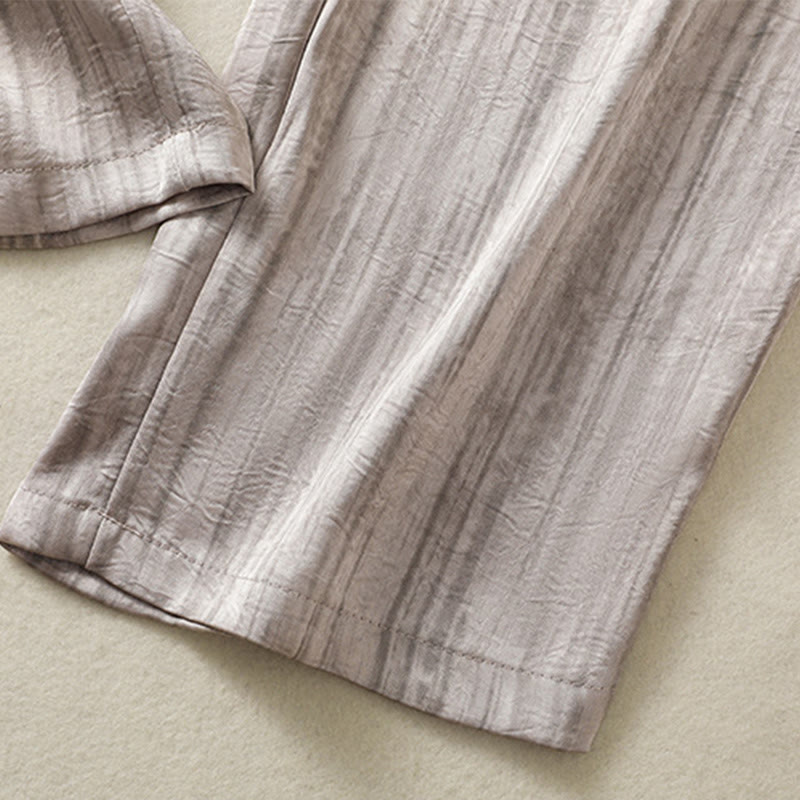 Buddha Stones Artystyczne Swobodne Pionowe Linie Wzór Ściągacz Do Kostki Spodnie Damskie Z Kieszeniami - image 22