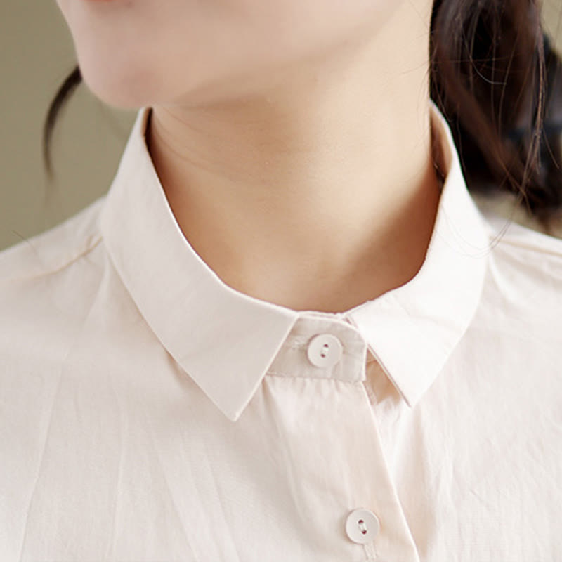 Koszula damska z haftowanym wzorem meduzy Buddha Stones Casual ze stójką i guzikami, z krótkim rękawem i bawełnianą koszulą - image 13