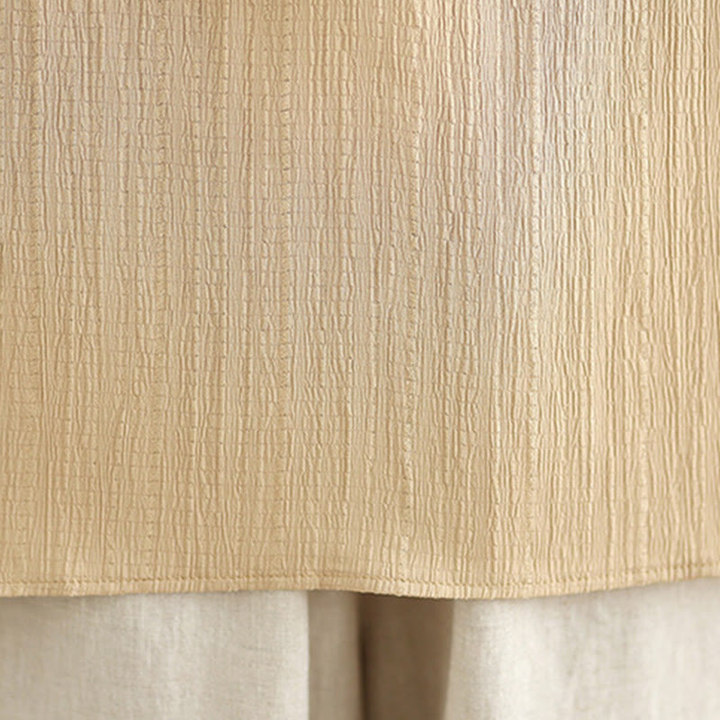 Koszula damska z krótkim rękawem z poliestru Buddha Stones, swobodna, prosta, z guzikami i dekoltem w serek - image 8