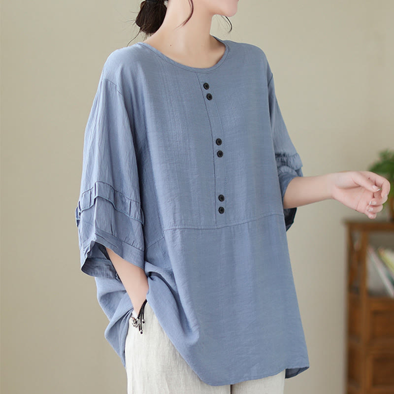 T-shirt damski z krótkim rękawem i okrągłym dekoltem z poliestru z Buddha Stones , swobodny, letni, prosty - image 2