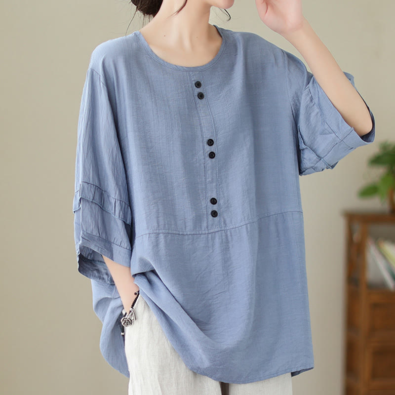 T-shirt damski z krótkim rękawem i okrągłym dekoltem z poliestru z Buddha Stones , swobodny, letni, prosty - image 1