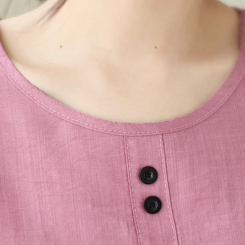 T-shirt damski z krótkim rękawem i okrągłym dekoltem z poliestru z Buddha Stones , swobodny, letni, prosty - image 7