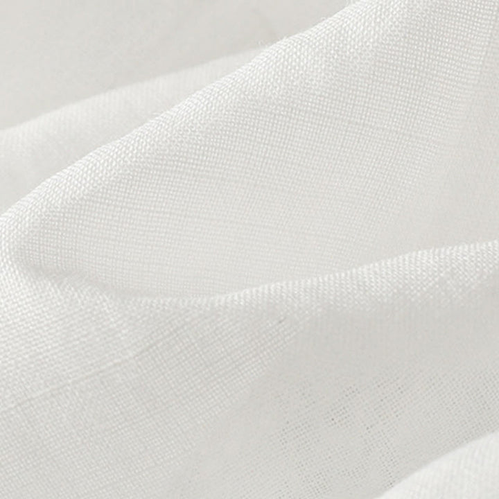 Koszula damska z bawełny i lnu Buddha Stones Casual Pure Color z okrągłym dekoltem i rękawami trzy czwarte - image 16