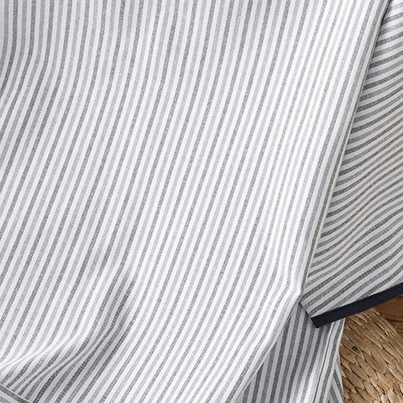 Koszula damska z krótkim rękawem i bawełny z okrągłym dekoltem i paskami Buddha Stones - image 4