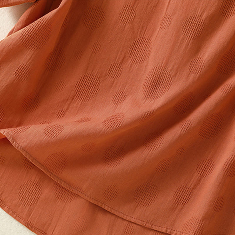 Koszula damska z krótkim rękawem i luźną bawełnianą luźną koszulą z okrągłym dekoltem i Buddha Stones - image 10