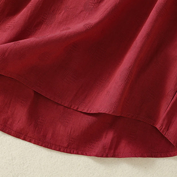 Koszula damska z krótkim rękawem i luźną bawełnianą luźną koszulą z okrągłym dekoltem i Buddha Stones - image 17