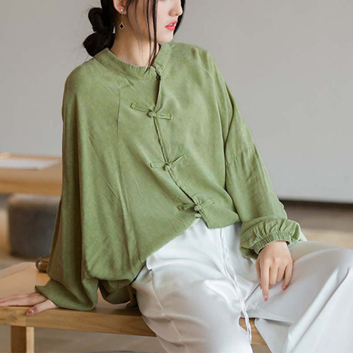 Koszula z długim rękawem i żabą z Buddha Stones, z guzikami, zen, tai chi, medytacja, kurtka Hanfu - image 16