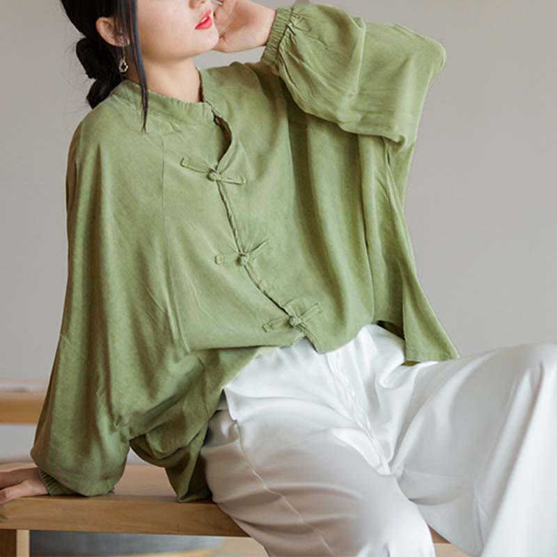 Koszula z długim rękawem i żabą z Buddha Stones, z guzikami, zen, tai chi, medytacja, kurtka Hanfu - image 13