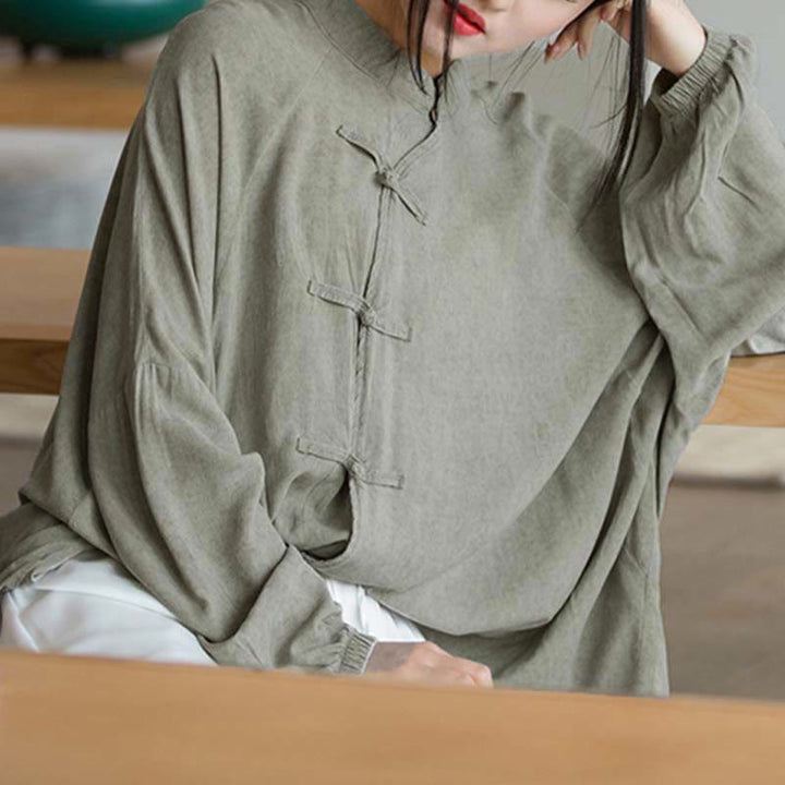 Koszula z długim rękawem i żabą z Buddha Stones, z guzikami, zen, tai chi, medytacja, kurtka Hanfu - image 20