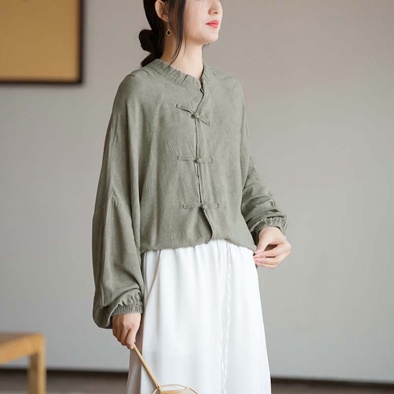 Koszula z długim rękawem i żabą z Buddha Stones, z guzikami, zen, tai chi, medytacja, kurtka Hanfu - image 22