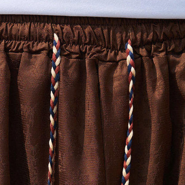 Buddha Stones Letni wzór haftu Spodnie ściągane sznurkiem męskie o długości 7-8 z kieszeniami - image 17