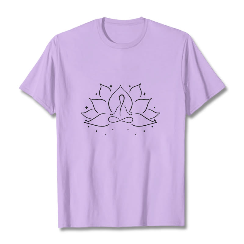 Koszulka z nadrukiem Buddha Stones Lotosu Medytacyjna Pozycja Jogi T-shirt - Śliwka - 2XL - image 16