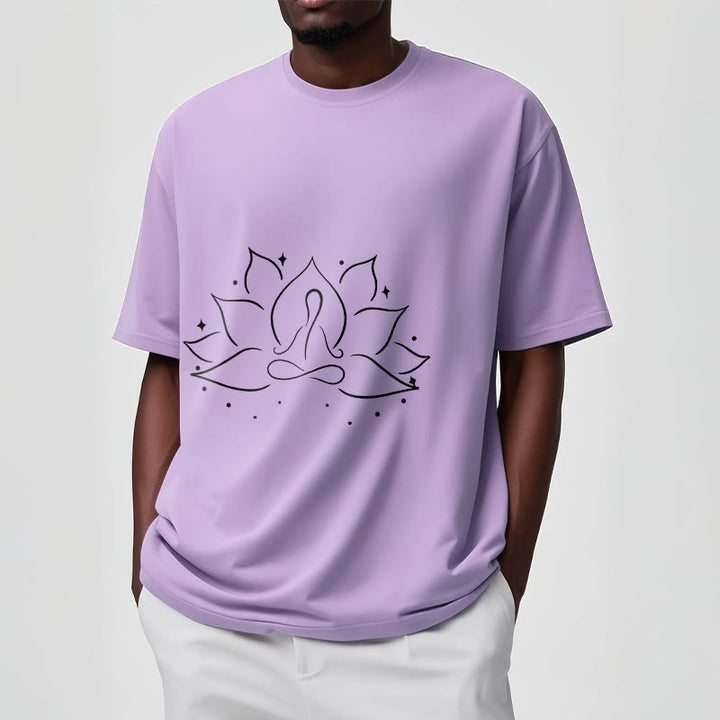 Koszulka z nadrukiem Buddha Stones Lotosu Medytacyjna Pozycja Jogi T-shirt - image 17