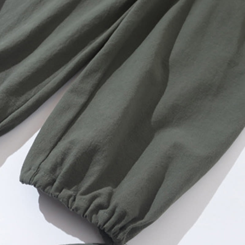 Buddha Stones 2-częściowy strój Tang z żabą i guzikami, koszula, spodnie, kieszenie, męski, bawełniany, lniany zestaw do medytacji - image 11