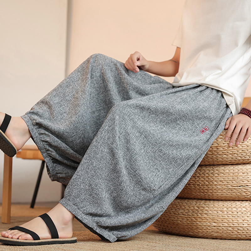 Buddha Stones Letnie Postacie Haft Ściągacz Męskie Spodnie Harem Do Kostki Z Kieszeniami - image 8