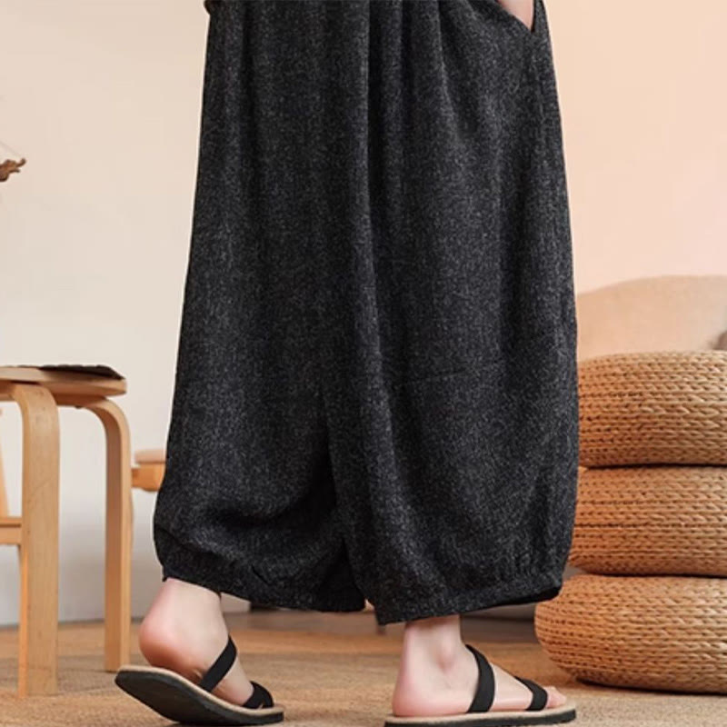 Buddha Stones Letnie Postacie Haft Ściągacz Męskie Spodnie Harem Do Kostki Z Kieszeniami - image 17