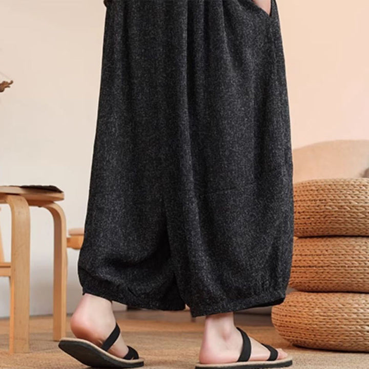 Buddha Stones Letnie Postacie Haft Ściągacz Męskie Spodnie Harem Do Kostki Z Kieszeniami - image 17