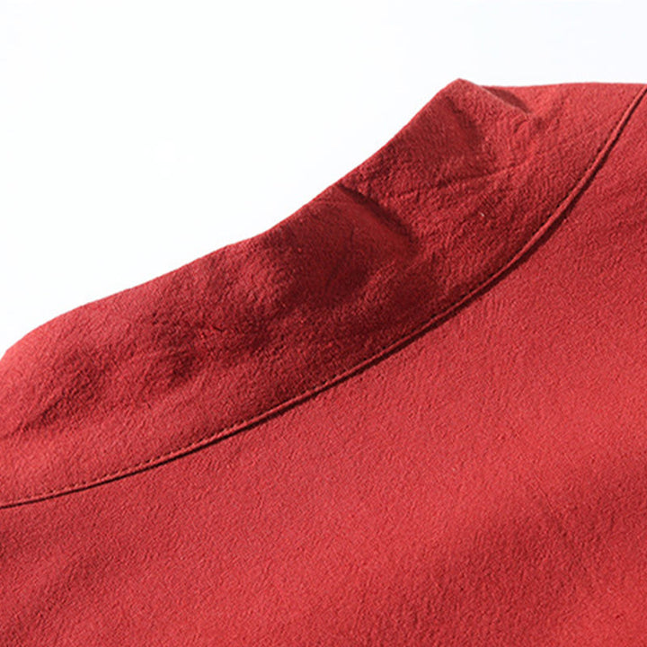 Kamienie Buddha Stones Haftowane Latające Białe Żurawie Bawełniana Lniana Kurtka Męska Kimono Otwarty Przód - image 5