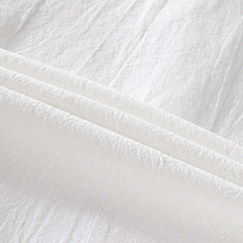 Koszula męska z krótkim rękawem i bawełną z lnu Buddha Stones Summer Solid Guziki - image 15