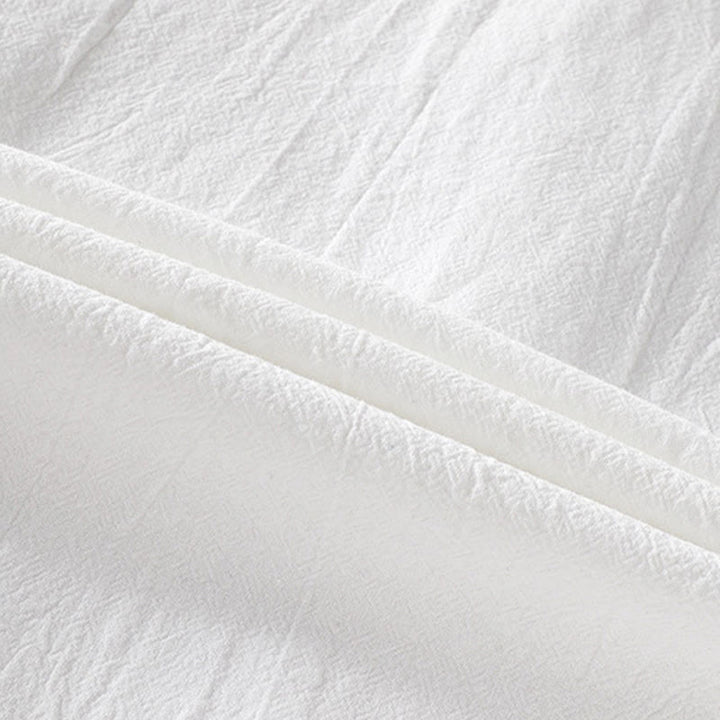 Koszula męska z krótkim rękawem i bawełną z lnu Buddha Stones Summer Solid Guziki - image 15