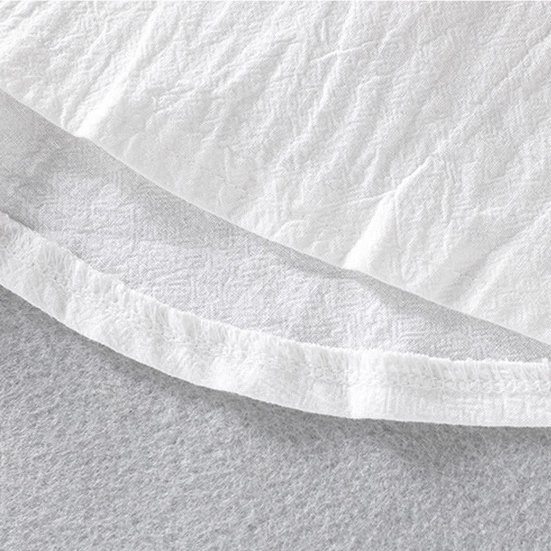 Koszula męska z krótkim rękawem i bawełną z lnu Buddha Stones Summer Solid Guziki - image 14