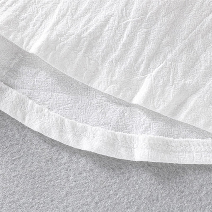 Koszula męska z krótkim rękawem i bawełną z lnu Buddha Stones Summer Solid Guziki - image 14