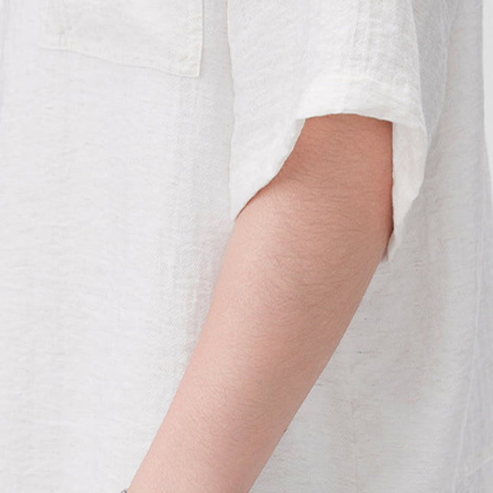 Koszula męska z krótkim rękawem Buddha Stones Summer Plain Half Buttons Design - image 5