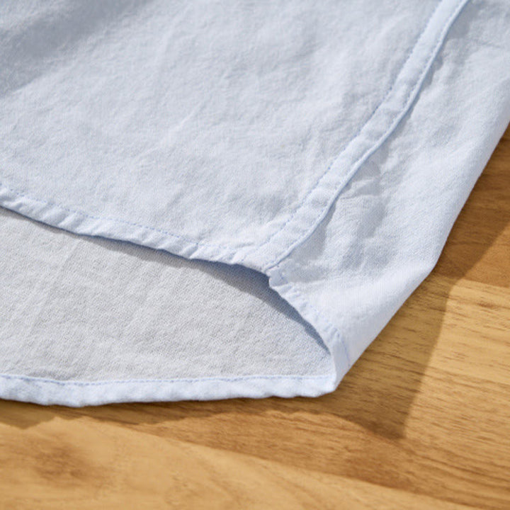 Koszula męska z krótkim rękawem i półguzikiem z bawełny Buddha Stones Summer Solid - image 8