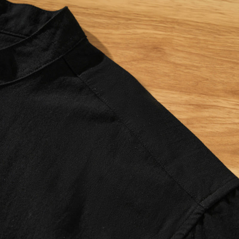 Koszula męska z krótkim rękawem i półguzikiem z bawełny Buddha Stones Summer Solid - image 13