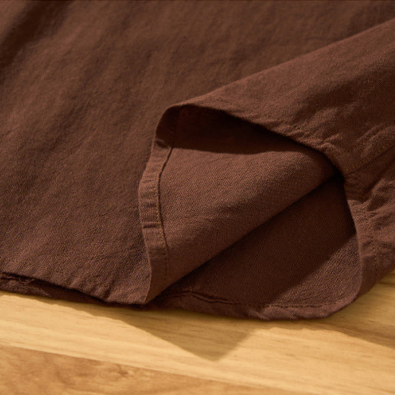 Koszula męska z krótkim rękawem i półguzikiem z bawełny Buddha Stones Summer Solid - image 26