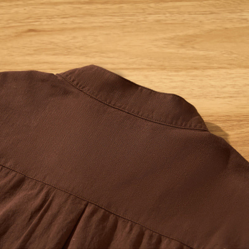 Koszula męska z krótkim rękawem i półguzikiem z bawełny Buddha Stones Summer Solid - image 23