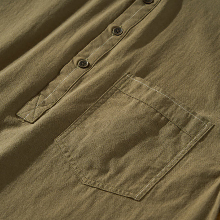 Koszula męska z krótkim rękawem i półguzikiem z bawełny Buddha Stones Summer Solid - image 31