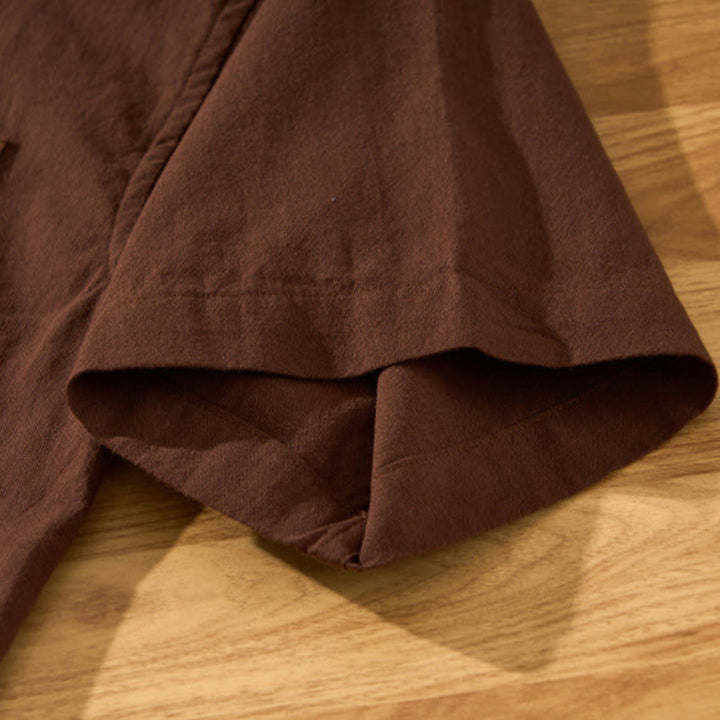 Koszula męska z krótkim rękawem i półguzikiem z bawełny Buddha Stones Summer Solid - image 25