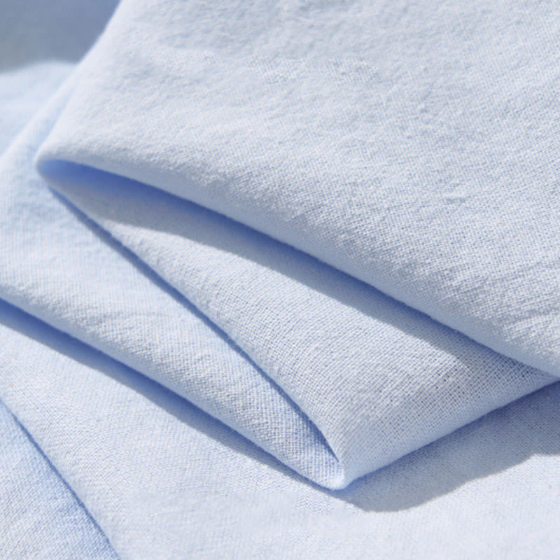 Koszula męska z krótkim rękawem i półguzikiem z bawełny Buddha Stones Summer Solid - image 9