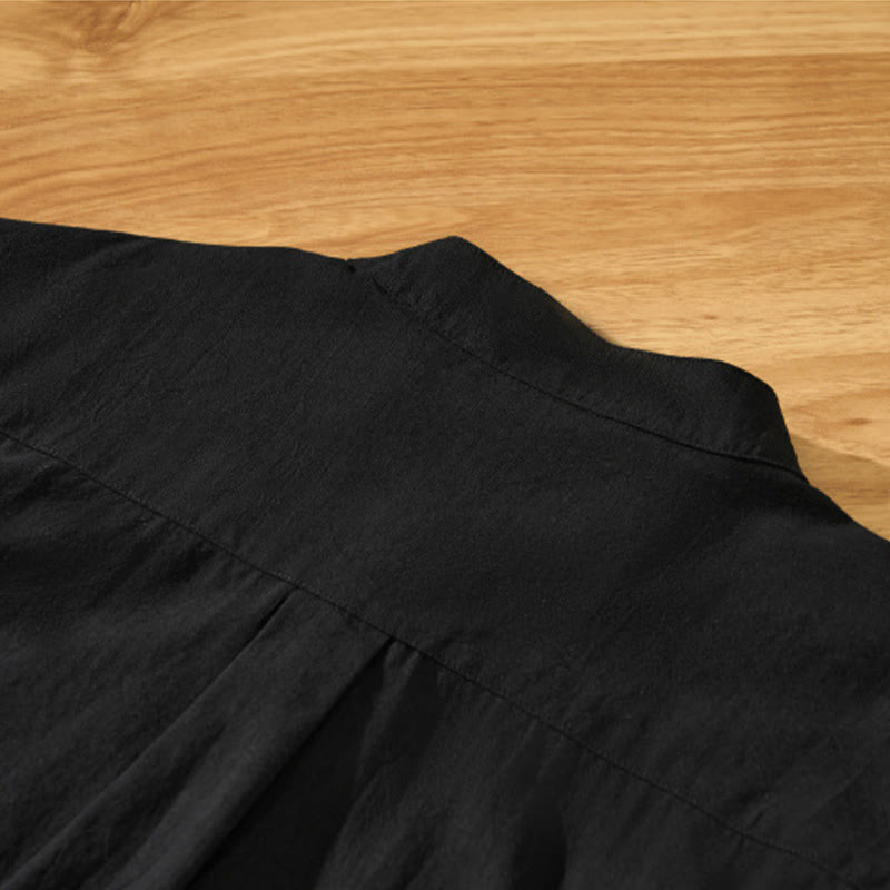 Koszula męska z krótkim rękawem i półguzikiem z bawełny Buddha Stones Summer Solid - image 12