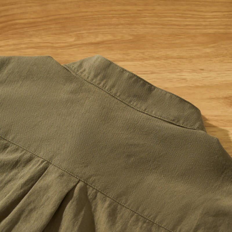 Koszula męska z krótkim rękawem i półguzikiem z bawełny Buddha Stones Summer Solid - image 29