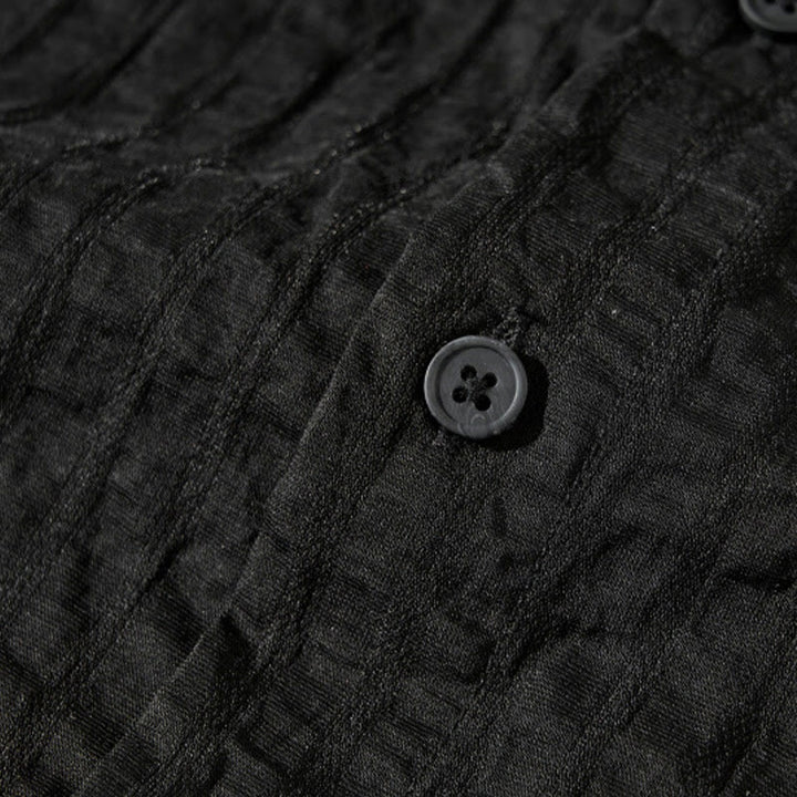 Koszula męska z krótkim rękawem Tencel z guzikami i solidnym oddychającym materiałem Buddha Stones Summer - image 23