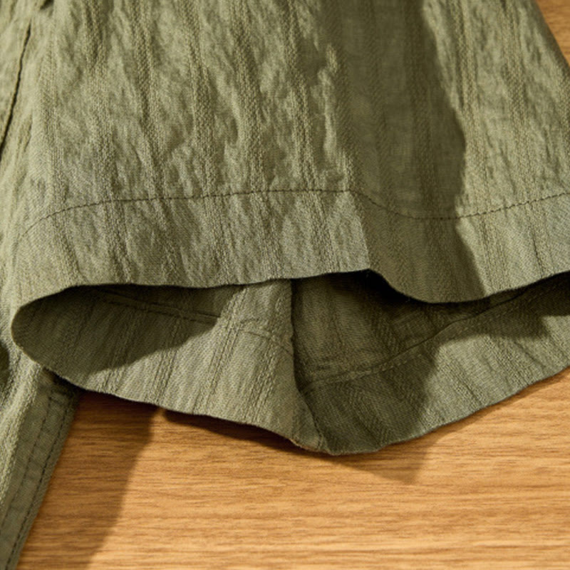 Koszula męska z krótkim rękawem Tencel z guzikami i solidnym oddychającym materiałem Buddha Stones Summer - image 9