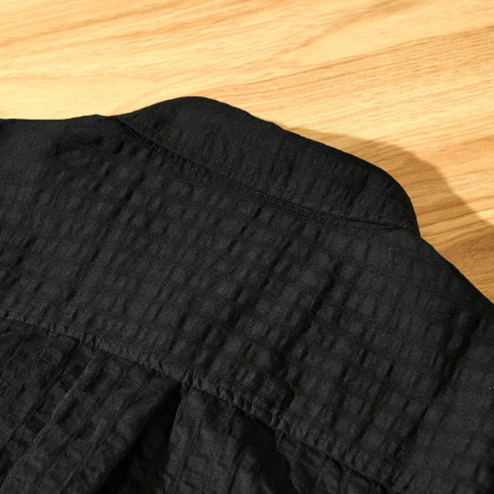 Koszula męska z krótkim rękawem Tencel z guzikami i solidnym oddychającym materiałem Buddha Stones Summer - image 22