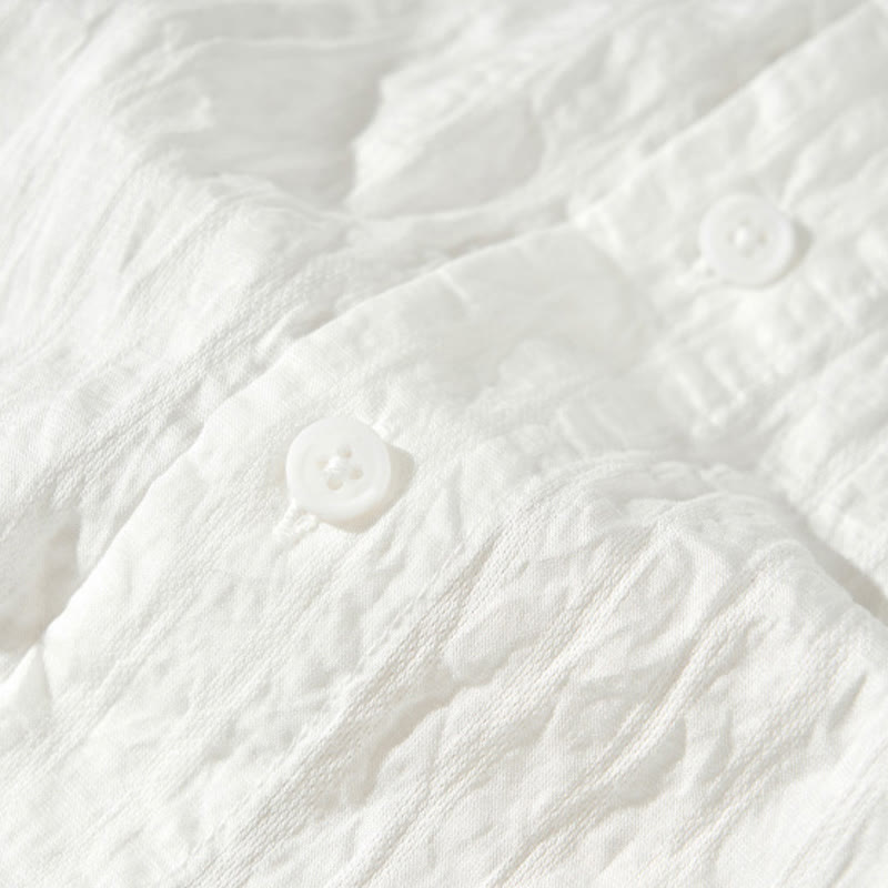 Koszula męska z krótkim rękawem Tencel z guzikami i solidnym oddychającym materiałem Buddha Stones Summer - image 17